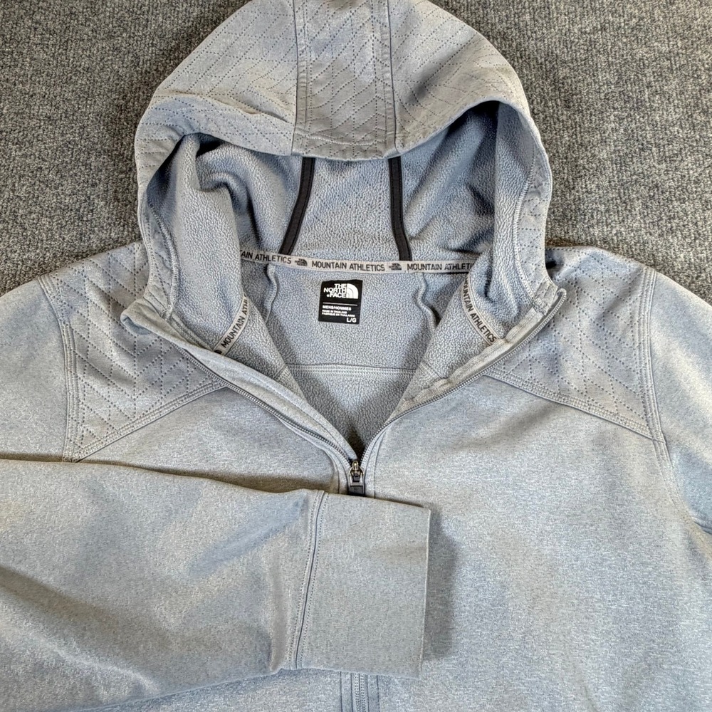 The North Face Mountain Athletics Mens Full Zip Hoodie Blue‎ Heather L 2843